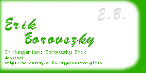 erik borovszky business card